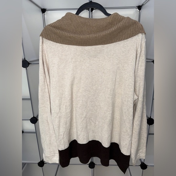 Karen Scott Womens Colorblock Cowl Neck Pullover Sweater, Beige, XX-Large NWT - Picture 9 of 10